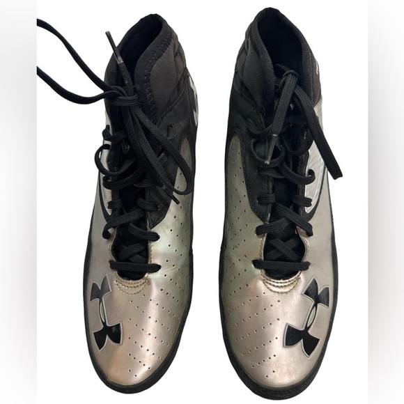 Under Armour Men’s UA Nitro Compfit MICR Silver Black Football Cleats Size 10 - Picture 2 of 13